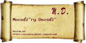 Mocsáry Dezső névjegykártya