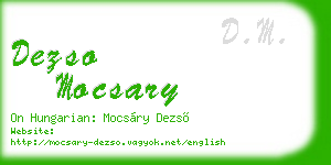 dezso mocsary business card